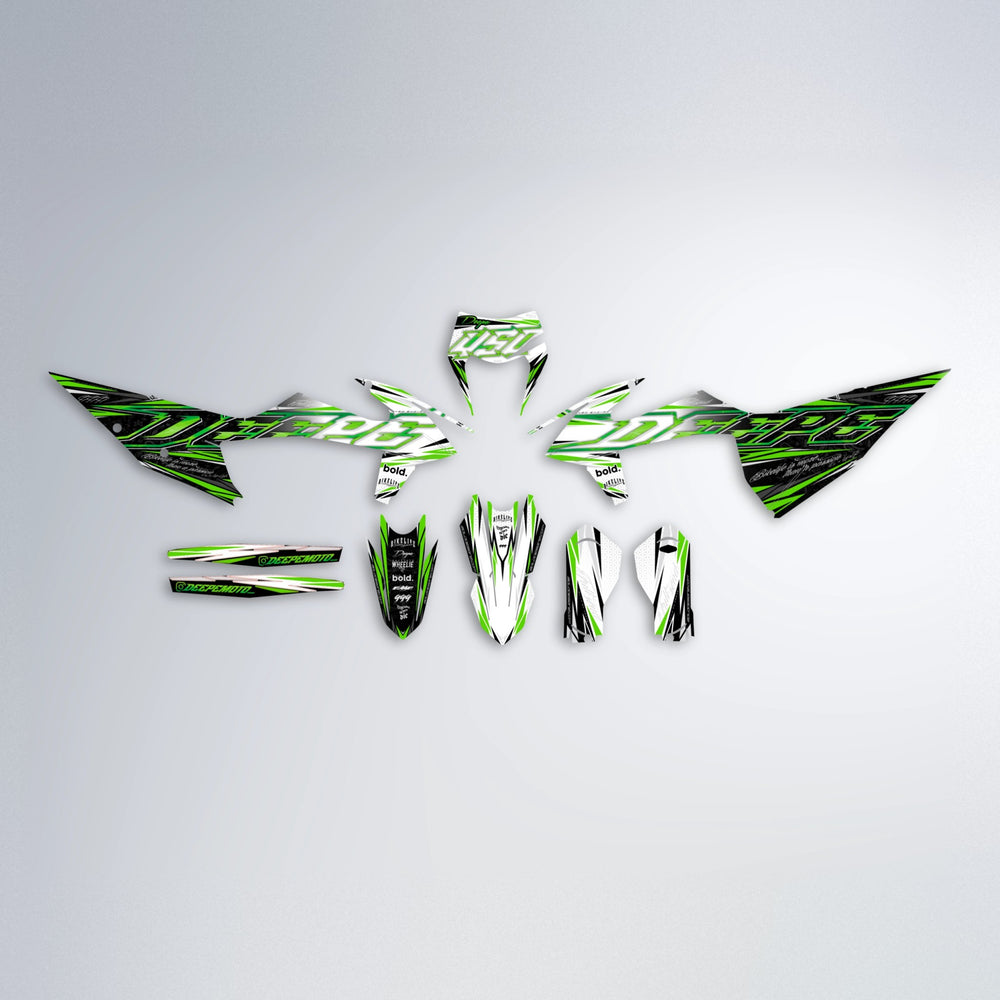 DEEPE V2 graphics kit parts layout in Green