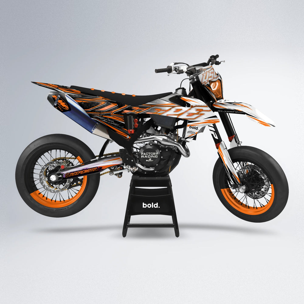 DEEPE V2 supermoto graphics kit in Orange