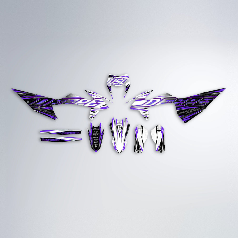 DEEPE V2 graphics kit parts layout in Purple