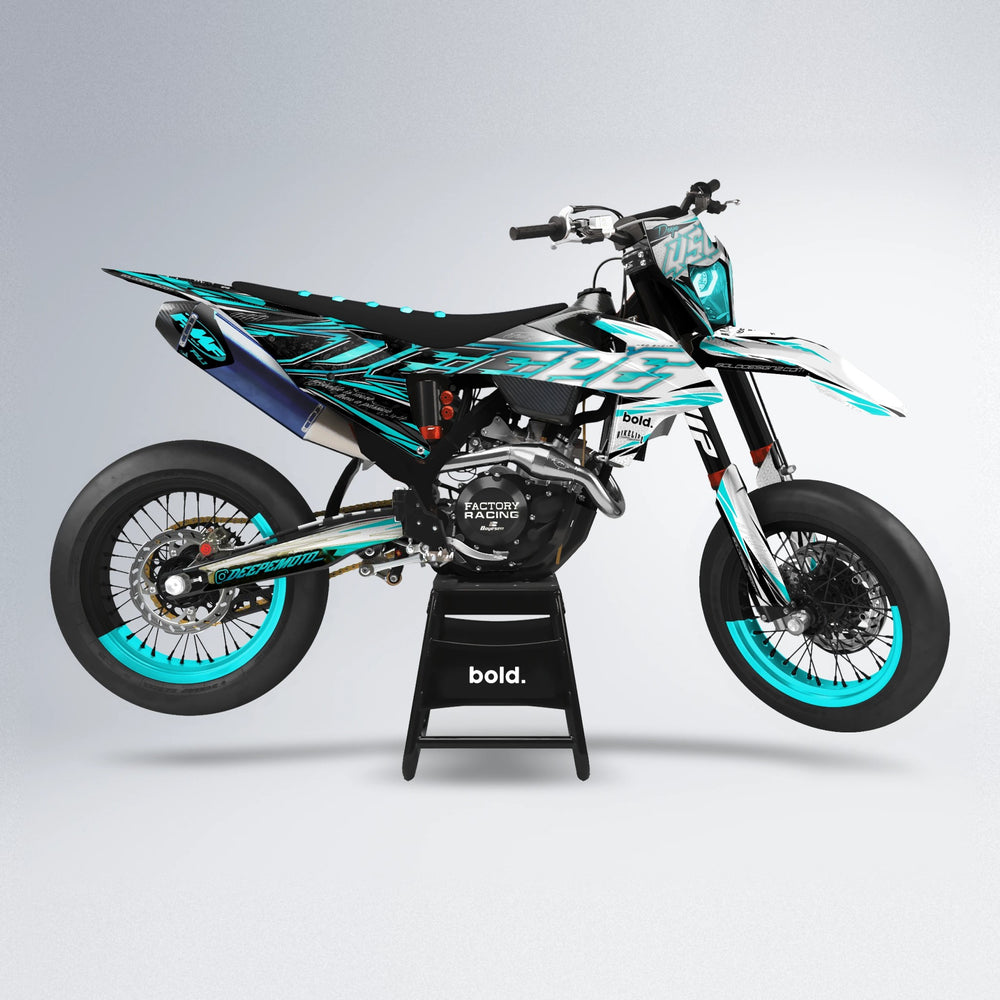 DEEPE V2 supermoto graphics kit in Teal