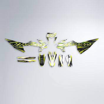 DEEPE V2 graphics kit parts layout in Yellow