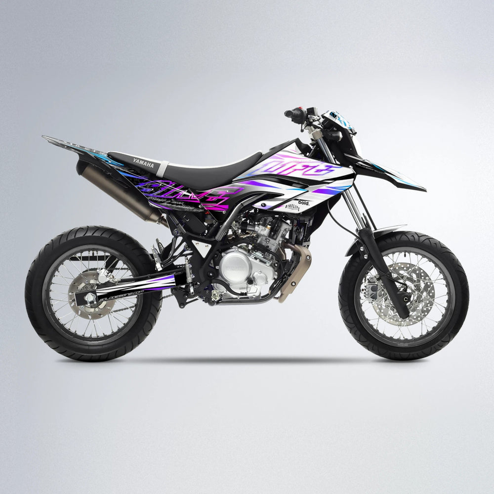 DEEPE V2 Yamaha WR 125X supermoto graphics kit in Blue Purple Fade