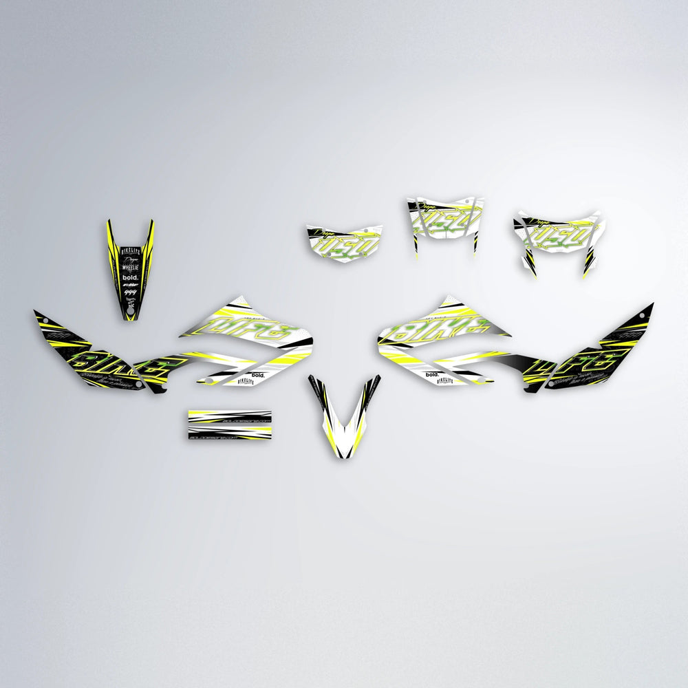 DEEPE V2 Yamaha WR 125X graphics kit parts layout in Custom Colour