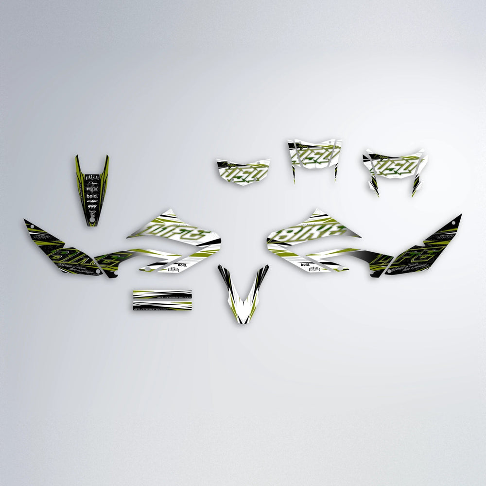 DEEPE V2 Yamaha WR 125X graphics kit parts layout in Olive