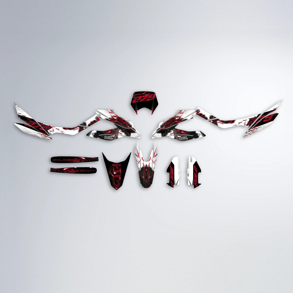 DERAGON Aprilia SX 125 graphics kit parts layout in Black & Red