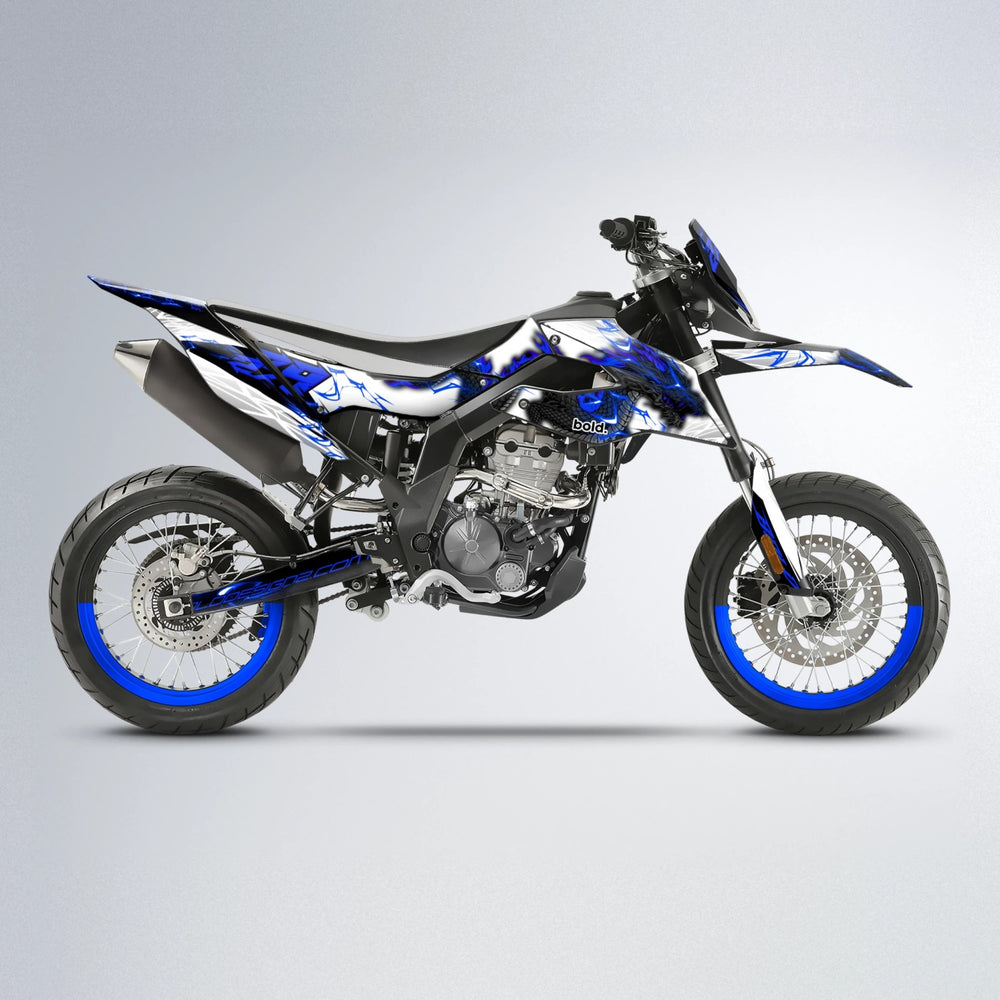 DERAGON Aprilia SX 125 supermoto graphics kit in Blue
