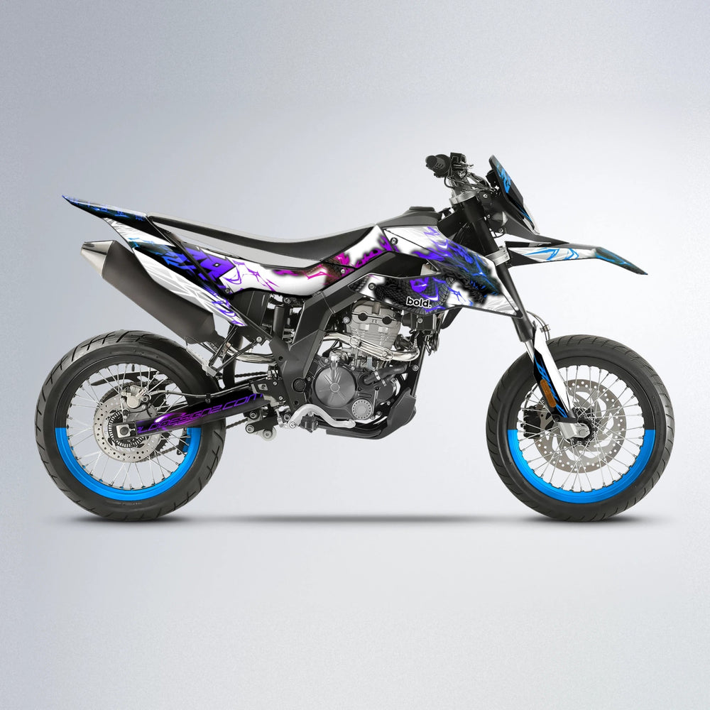 DERAGON Aprilia SX 125 supermoto graphics kit in Blue Purple Fade