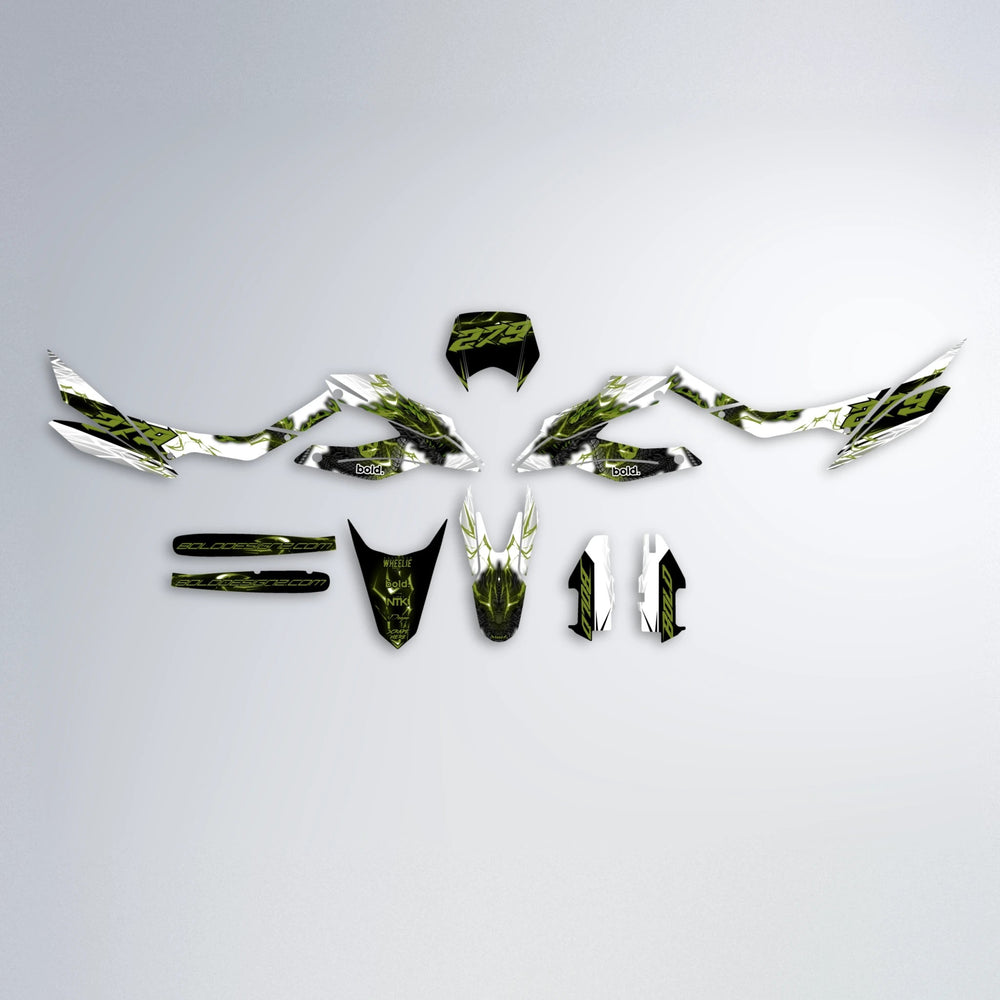 DERAGON Aprilia SX 125 graphics kit parts layout in Olive