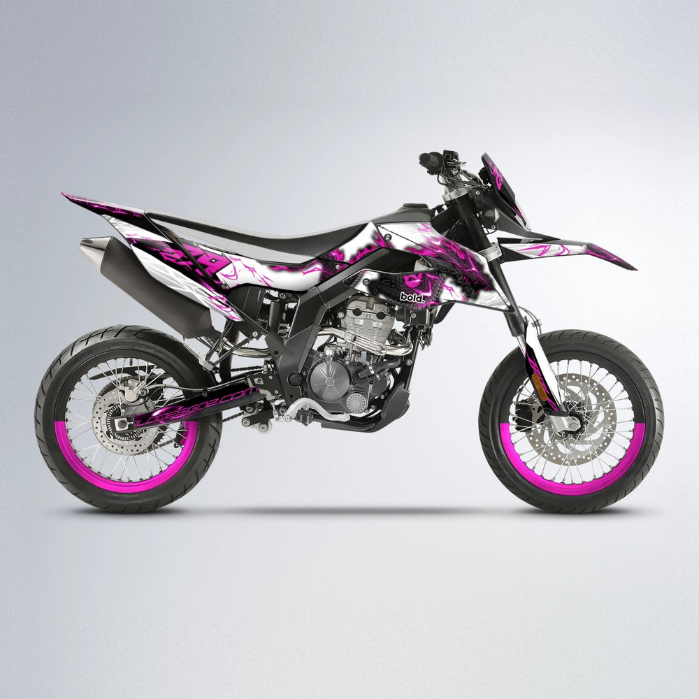 DERAGON Aprilia SX 125 supermoto graphics kit in Pink