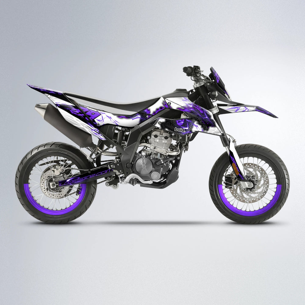 DERAGON Aprilia SX 125 supermoto graphics kit in Purple