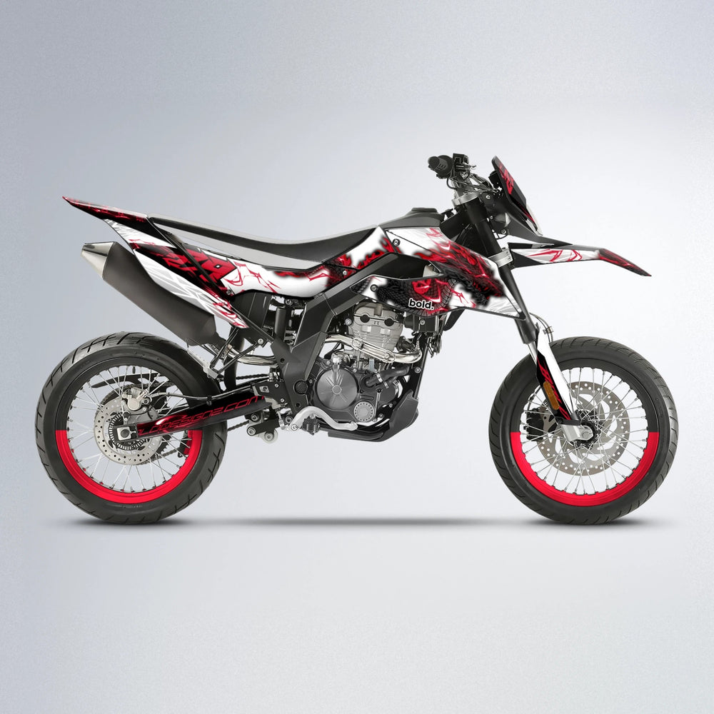 DERAGON Aprilia SX 125 supermoto graphics kit in Red