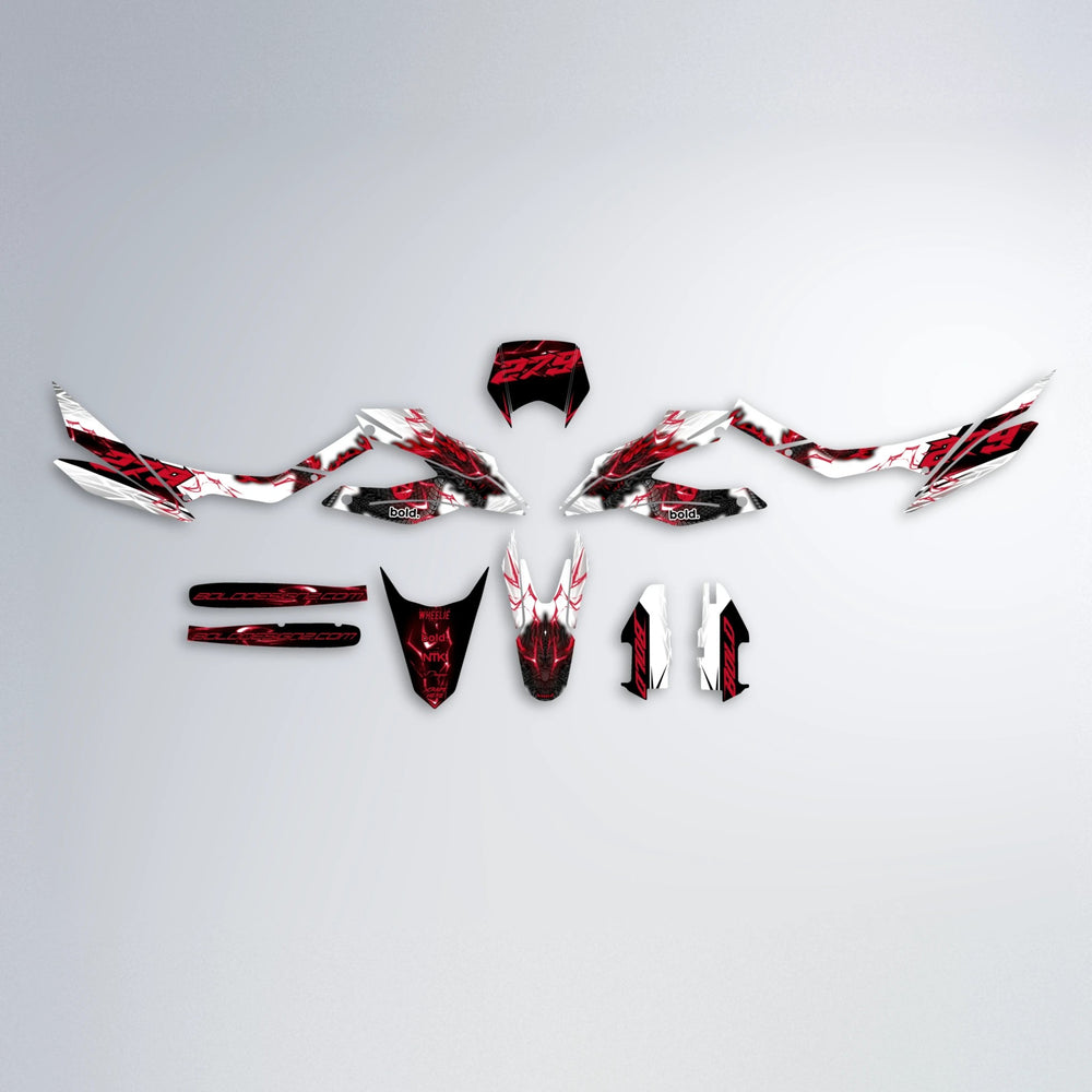 DERAGON Aprilia SX 125 graphics kit parts layout in Red