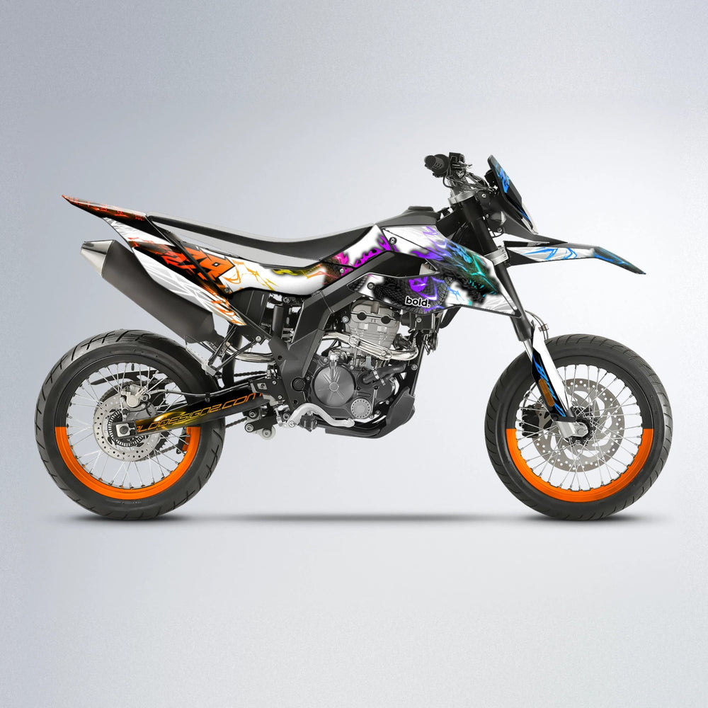 DERAGON Aprilia SX 125 supermoto graphics kit in Sunset Fade