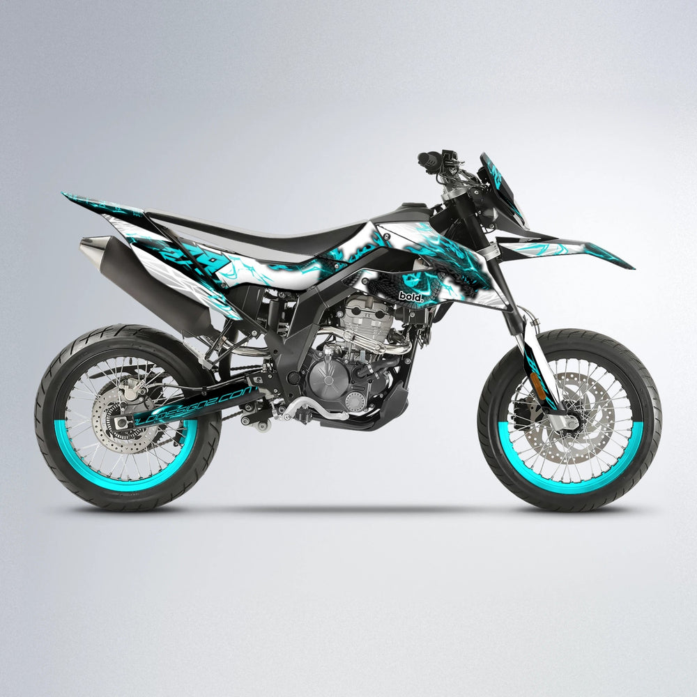 DERAGON Aprilia SX 125 supermoto graphics kit in Teal