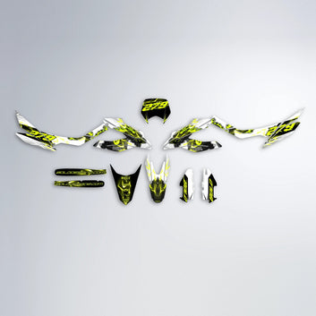 DERAGON Aprilia SX 125 graphics kit parts layout in Yellow