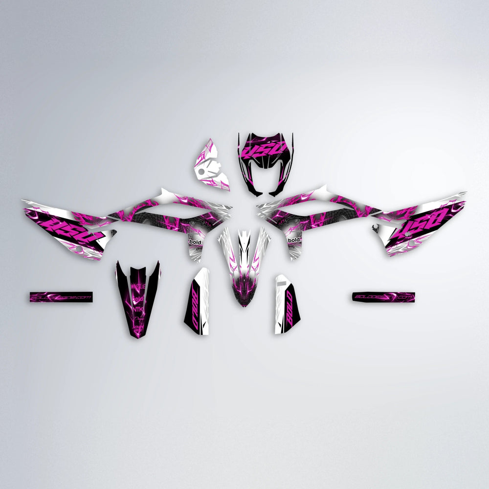 DERAGON Beta graphics kit parts layout in Pink