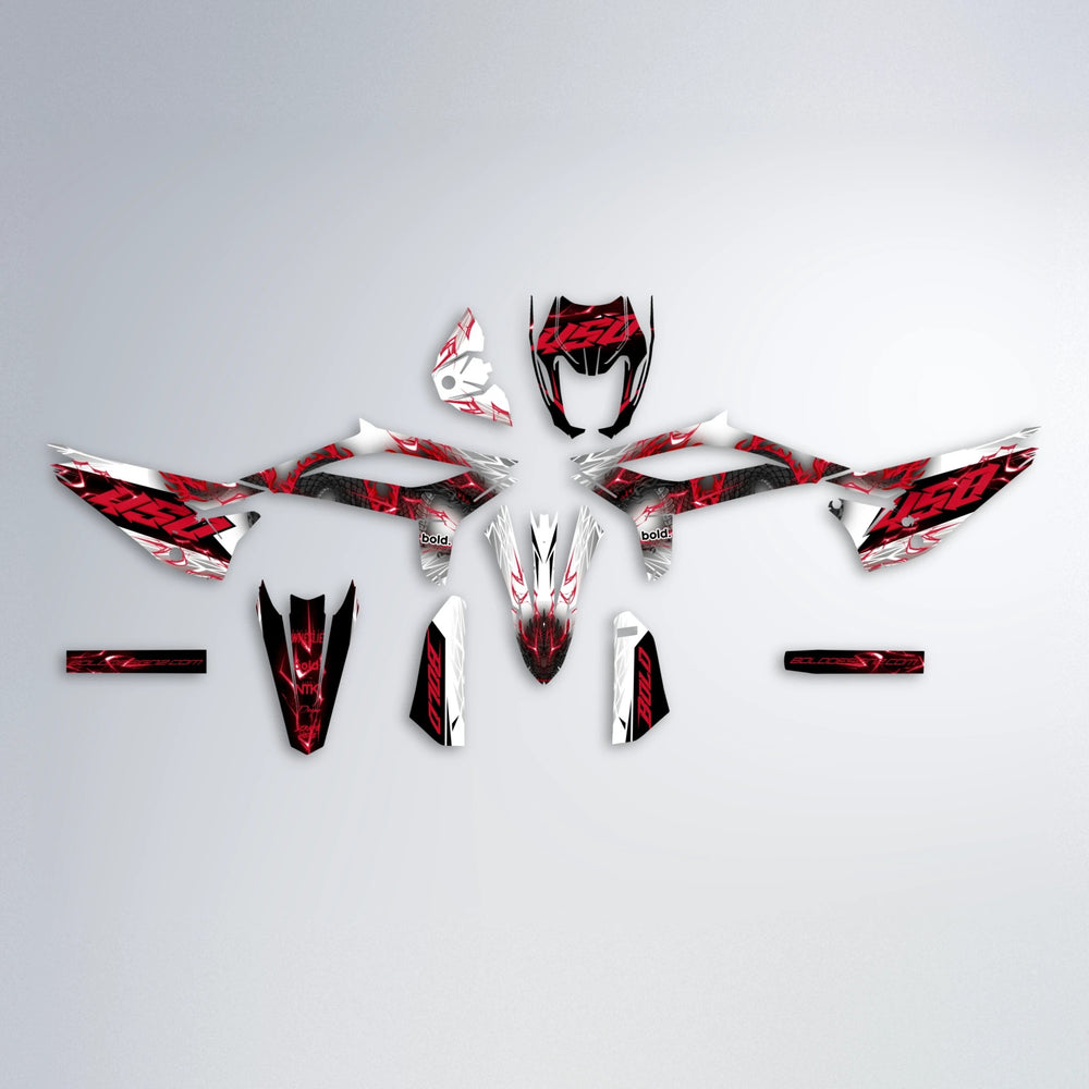 DERAGON Beta graphics kit parts layout in Red