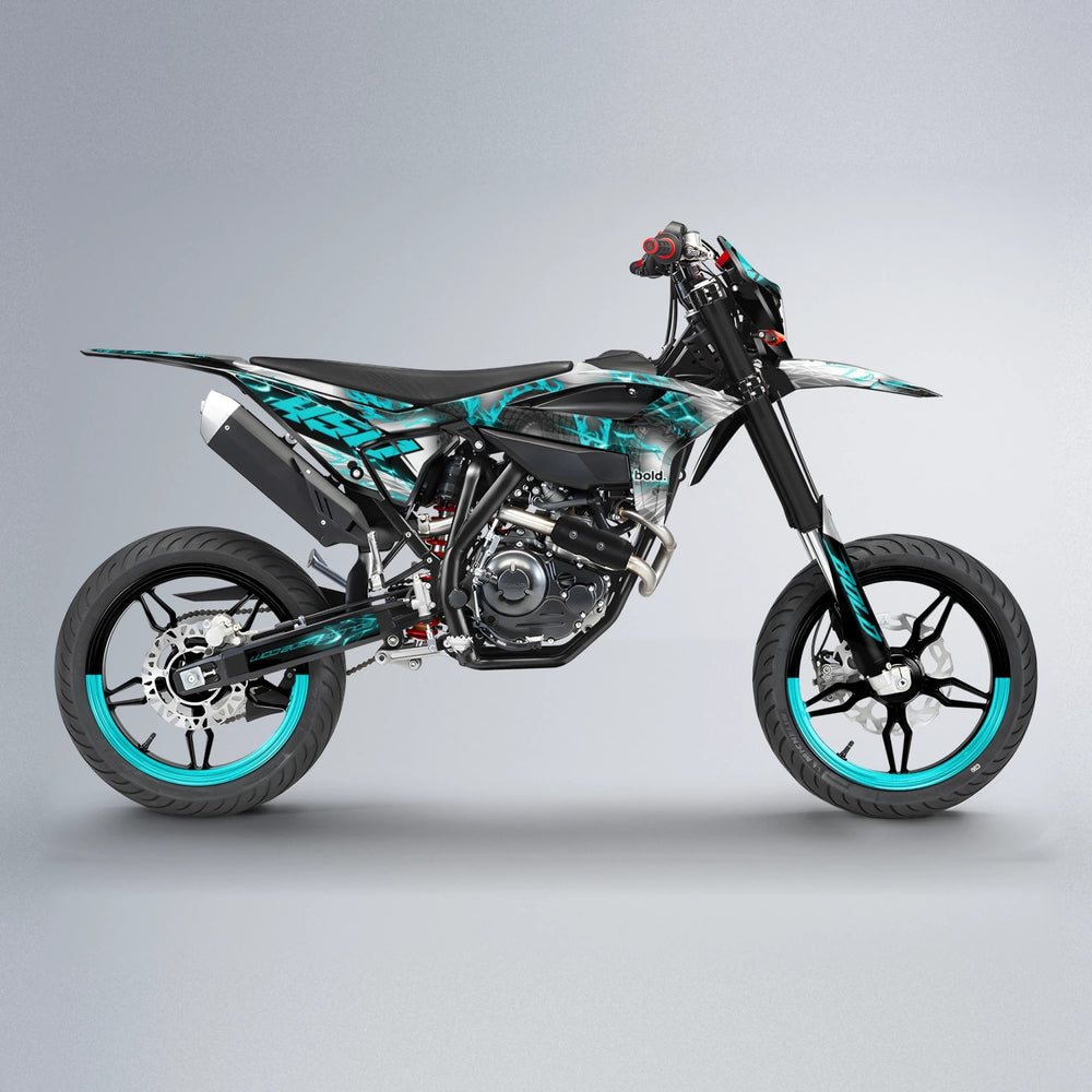 DERAGON Beta supermoto graphics kit in Teal