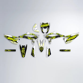 DERAGON Beta graphics kit parts layout in Yellow