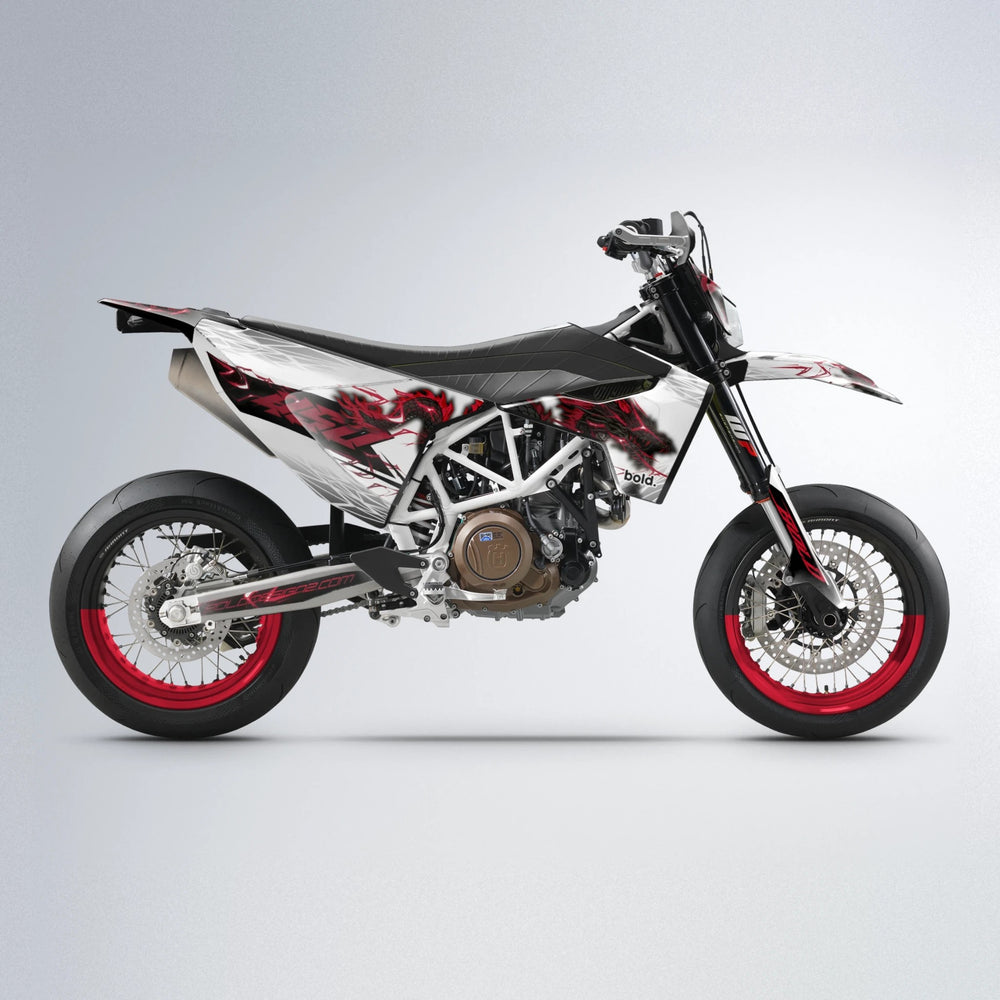 DERAGON Husqvarna 701 supermoto graphics kit in Black & Red