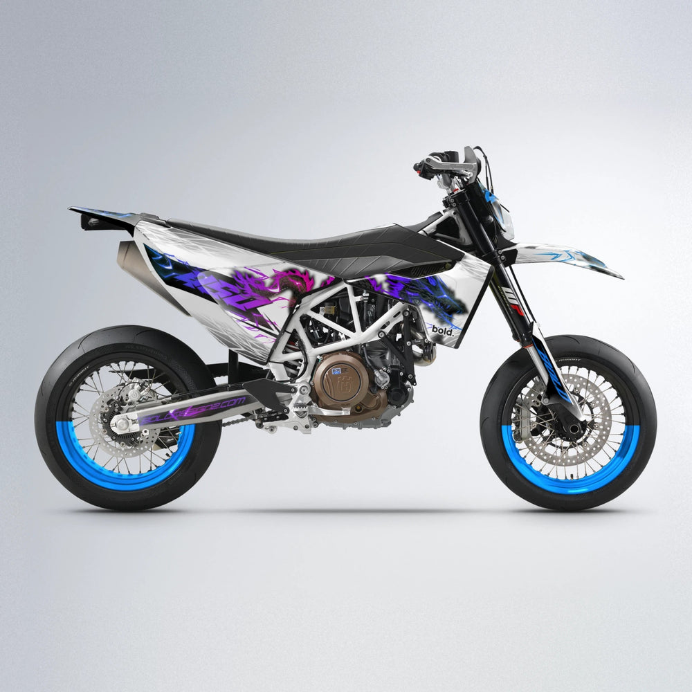 DERAGON Husqvarna 701 supermoto graphics kit in Blue Purple Fade