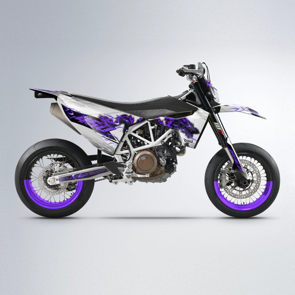 DERAGON Husqvarna 701 supermoto graphics kit in Purple