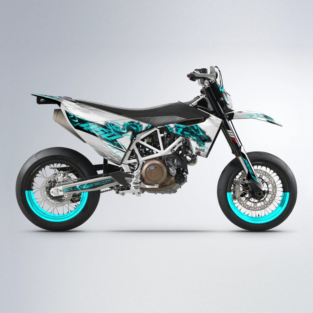 DERAGON Husqvarna 701 supermoto graphics kit in Teal