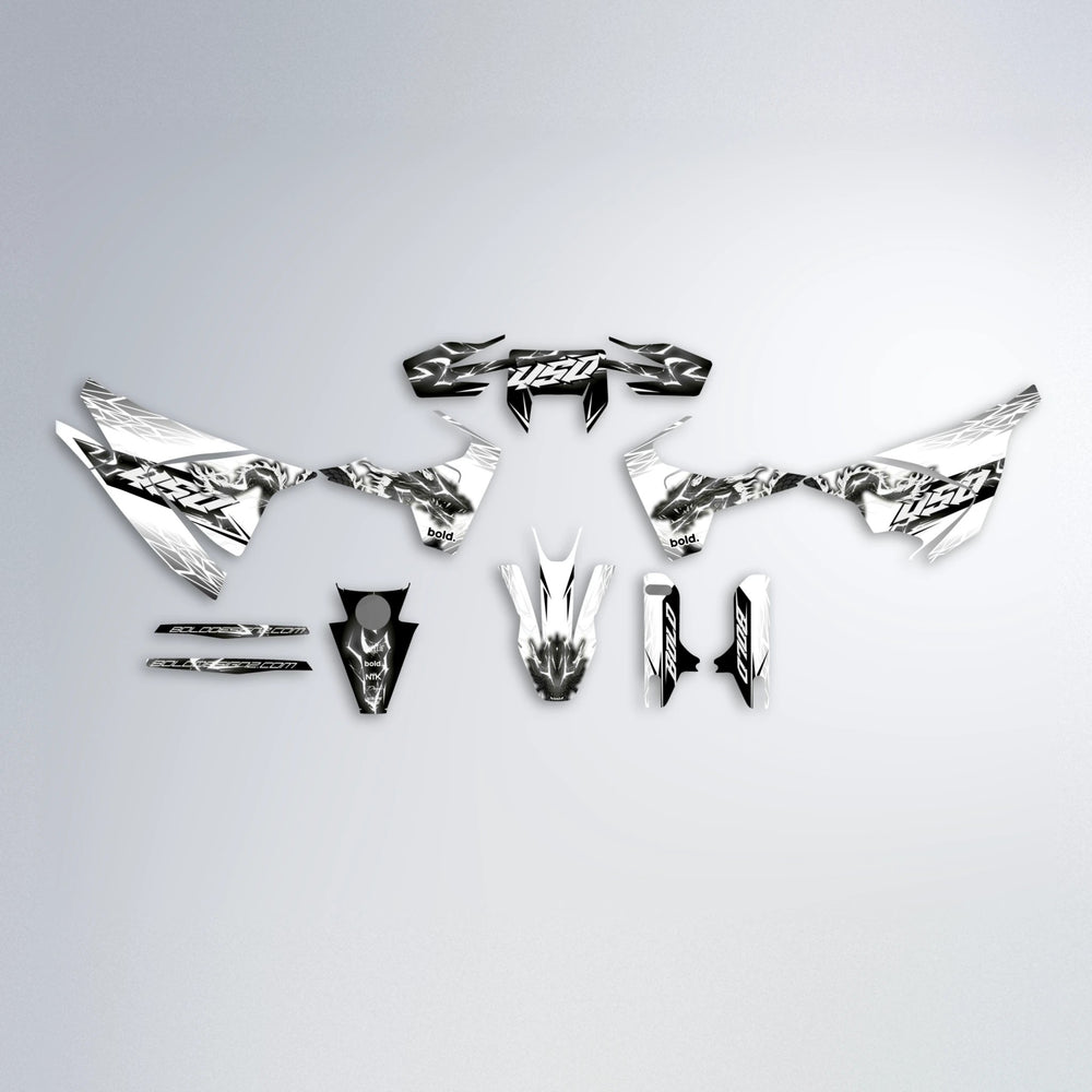 DERAGON Husqvarna 701 graphics kit parts layout in White