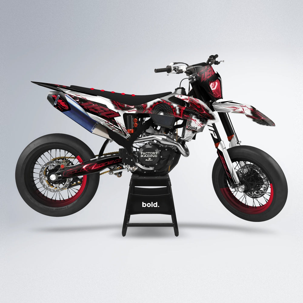 DERAGON supermoto graphics kit in Black & Red