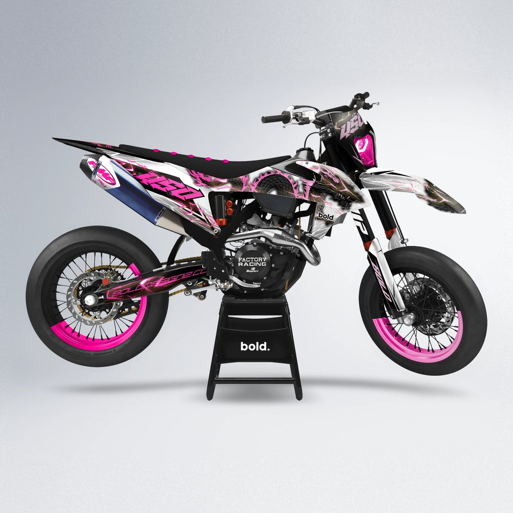 DERAGON supermoto graphics kit in Flamingo