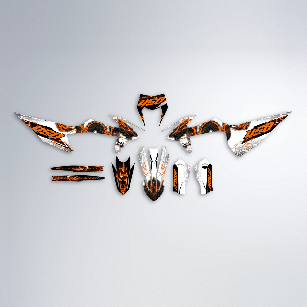 DERAGON graphics kit parts layout in Orange