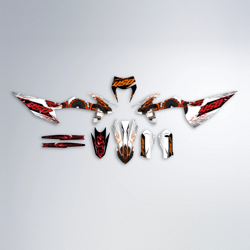 DERAGON graphics kit parts layout in Red & Orange