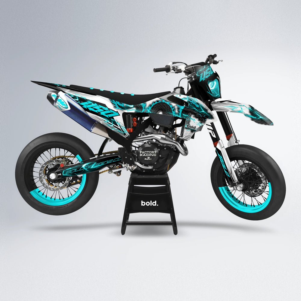 DERAGON supermoto graphics kit in Teal