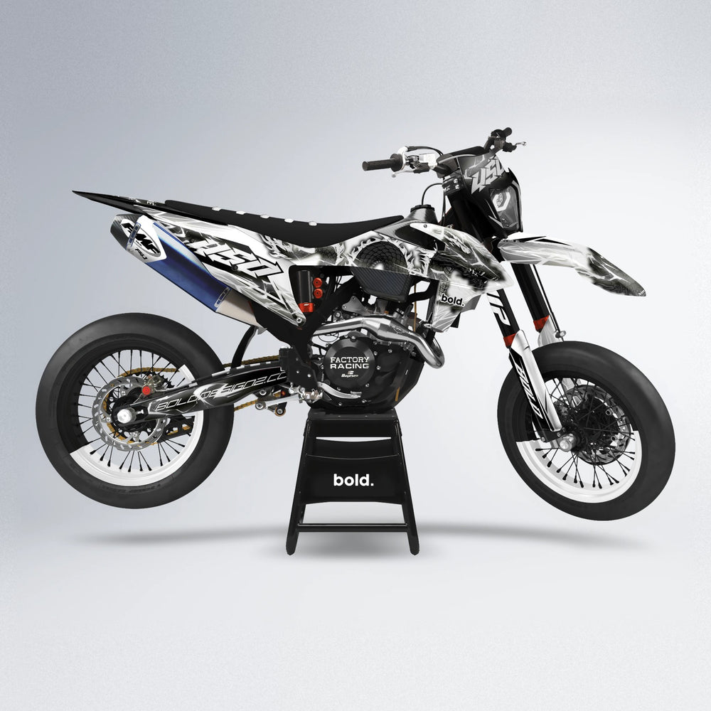 DERAGON supermoto graphics kit in White