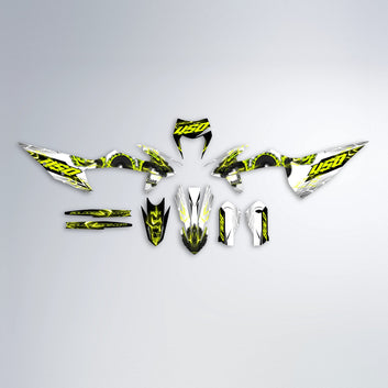 DERAGON graphics kit parts layout in Yellow