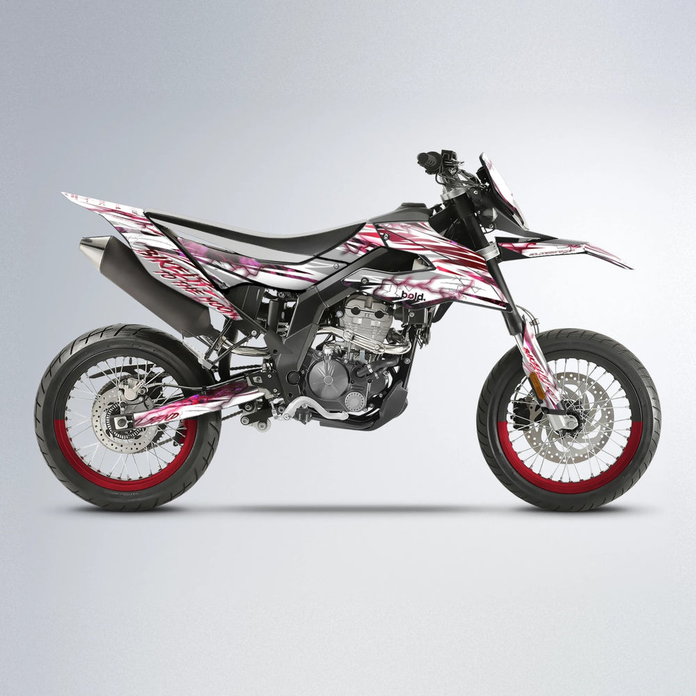 DIVINE Aprilia SX 125 supermoto graphics kit in Black & Red