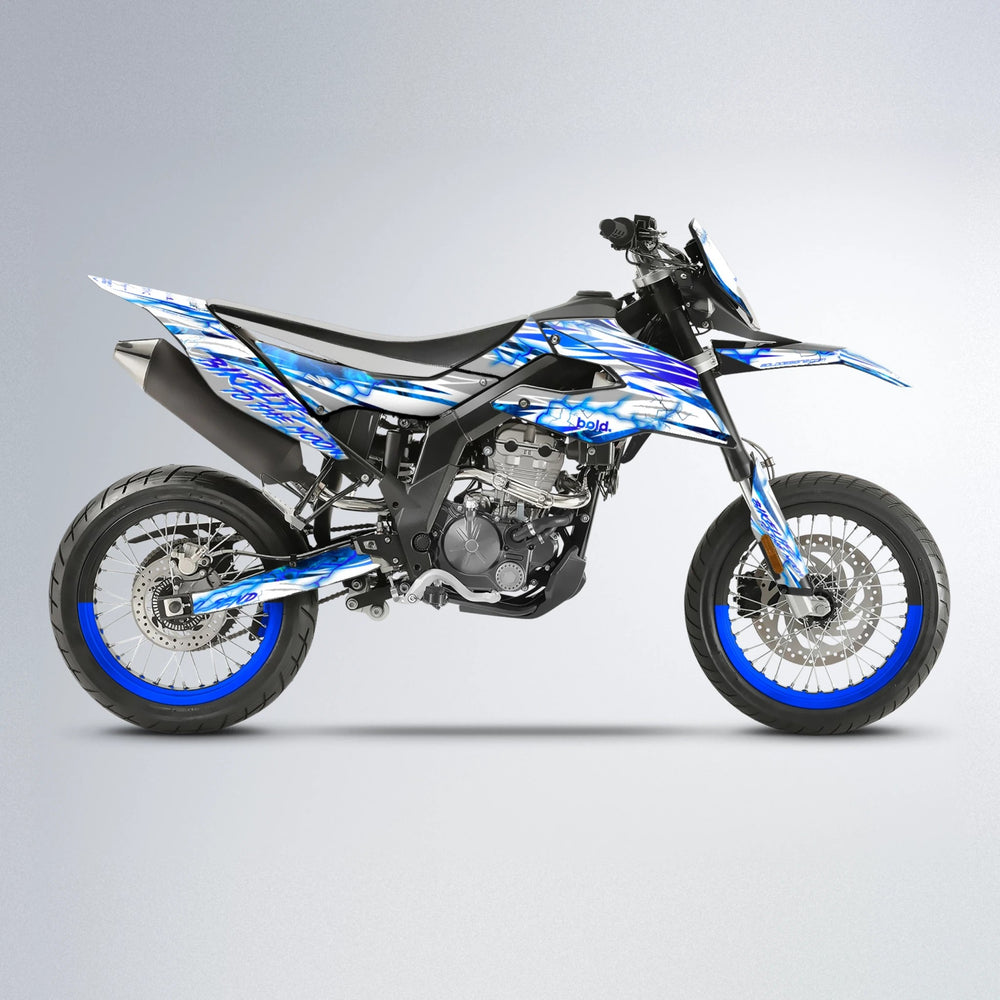DIVINE Aprilia SX 125 supermoto graphics kit in Blue