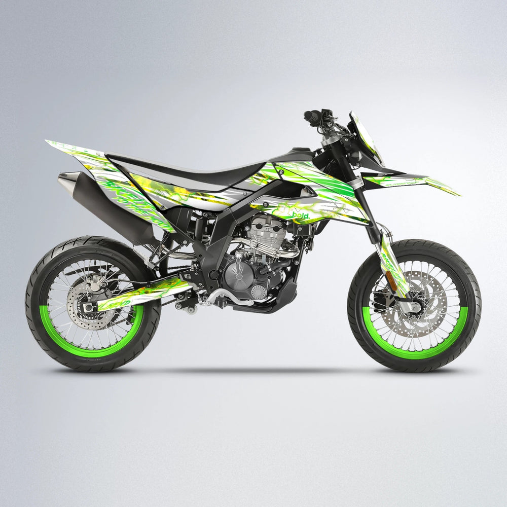 DIVINE Aprilia SX 125 supermoto graphics kit in Green