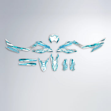 DIVINE Aprilia SX 125 graphics kit parts layout in Light Blue
