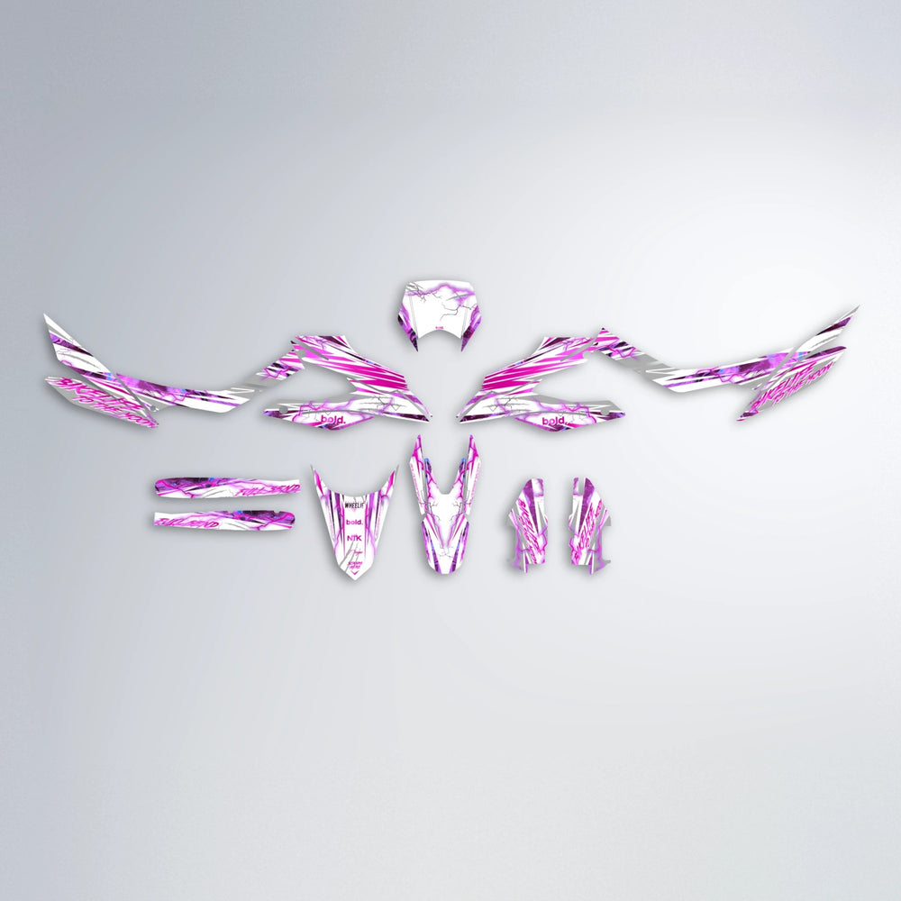 DIVINE Aprilia SX 125 graphics kit parts layout in Pink