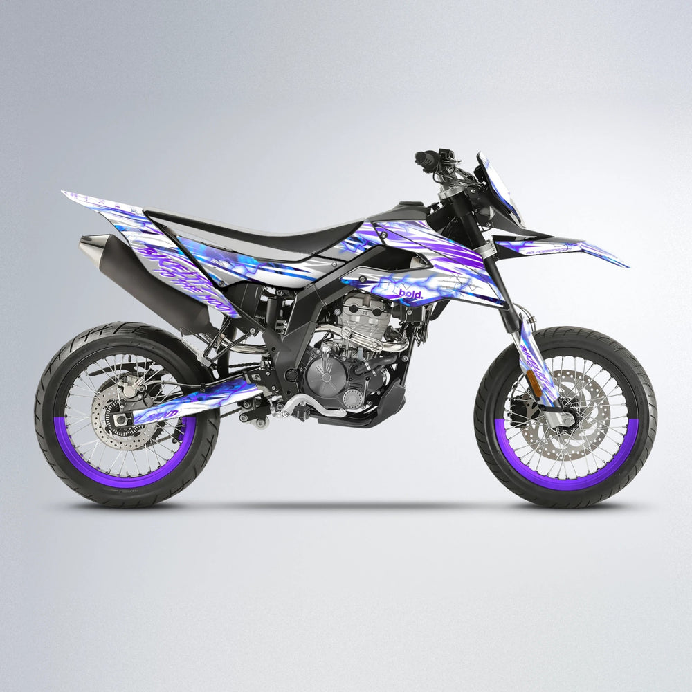 DIVINE Aprilia SX 125 supermoto graphics kit in Purple