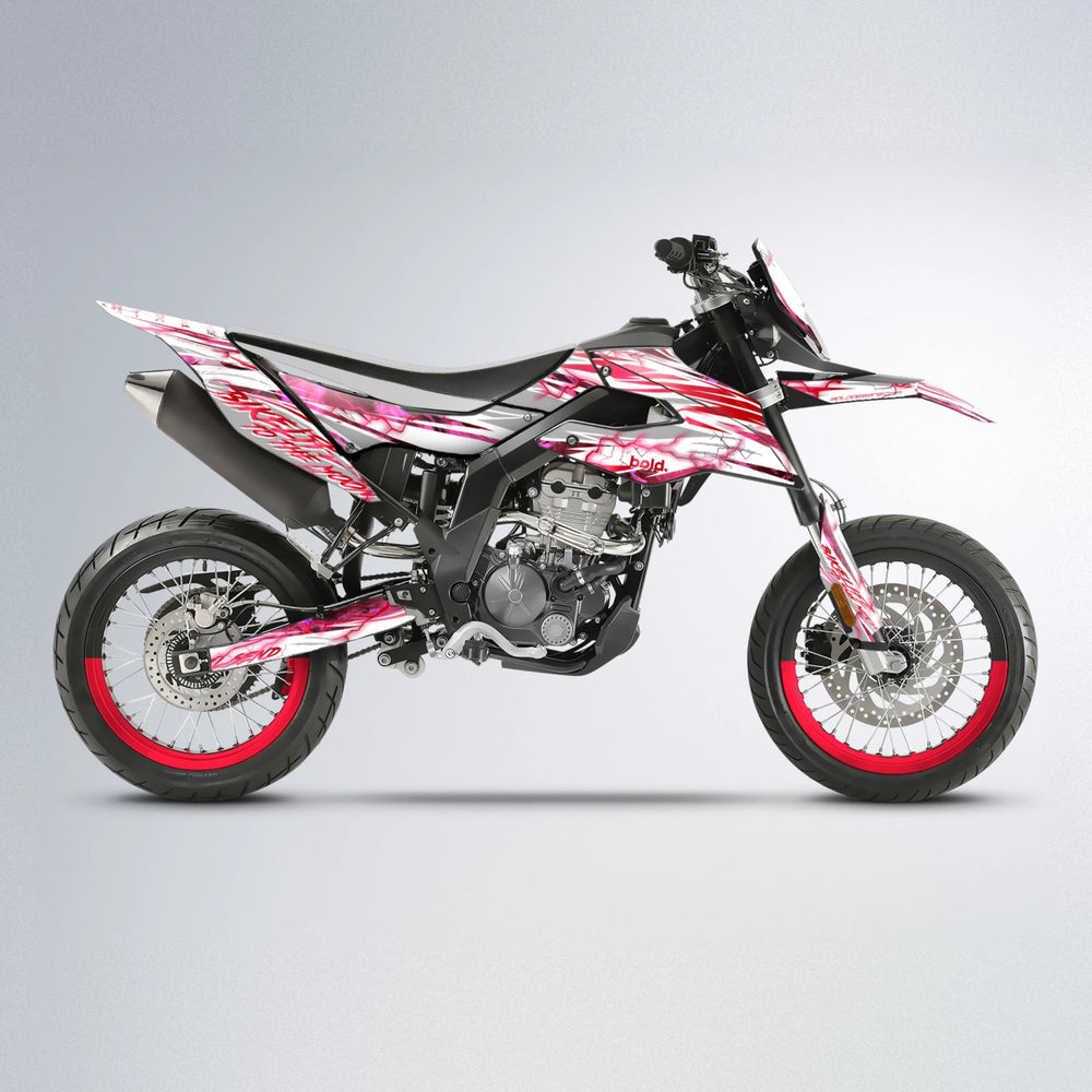 DIVINE Aprilia SX 125 supermoto graphics kit in Red
