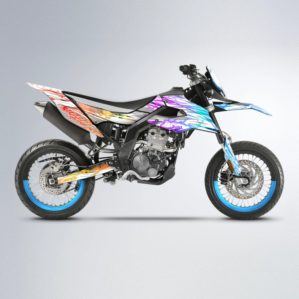 DIVINE Aprilia SX 125 supermoto graphics kit in Sunset Fade