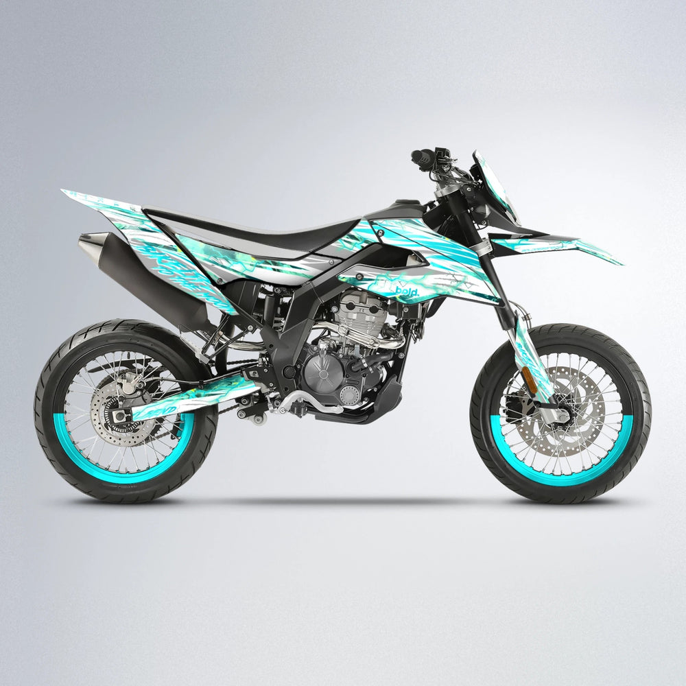 DIVINE Aprilia SX 125 supermoto graphics kit in Teal