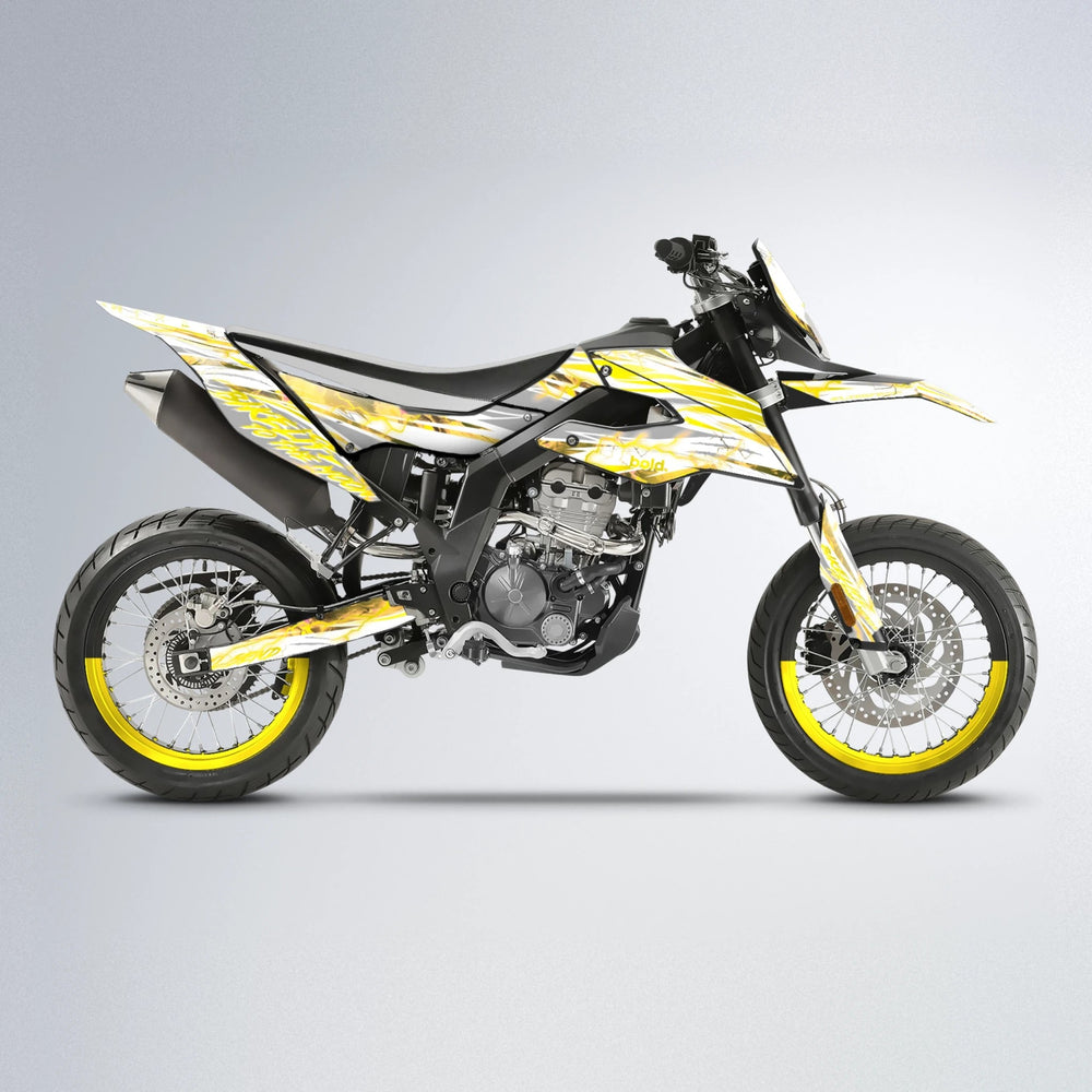 DIVINE Aprilia SX 125 supermoto graphics kit in Yellow