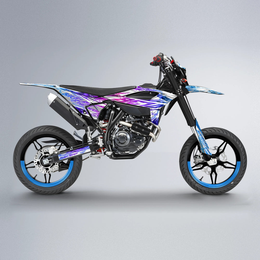 DIVINE Beta supermoto graphics kit in Blue Purple Fade