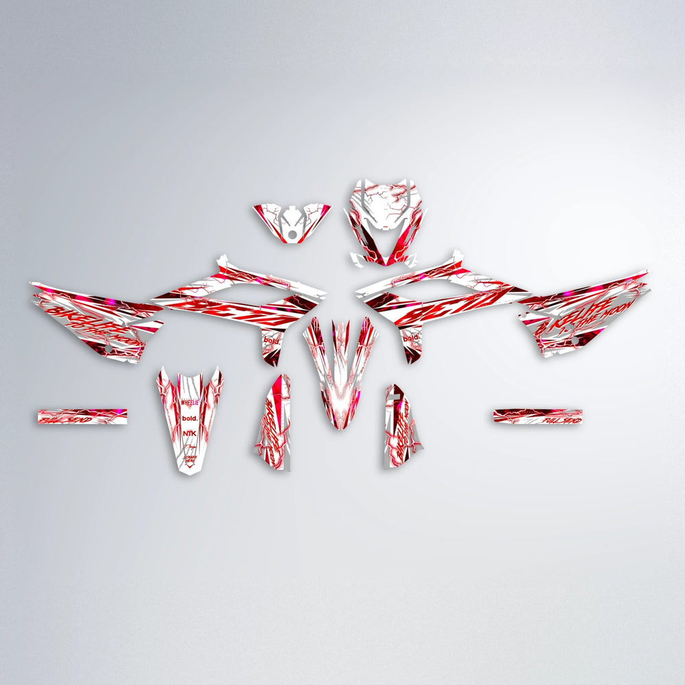 DIVINE Beta graphics kit parts layout in Red