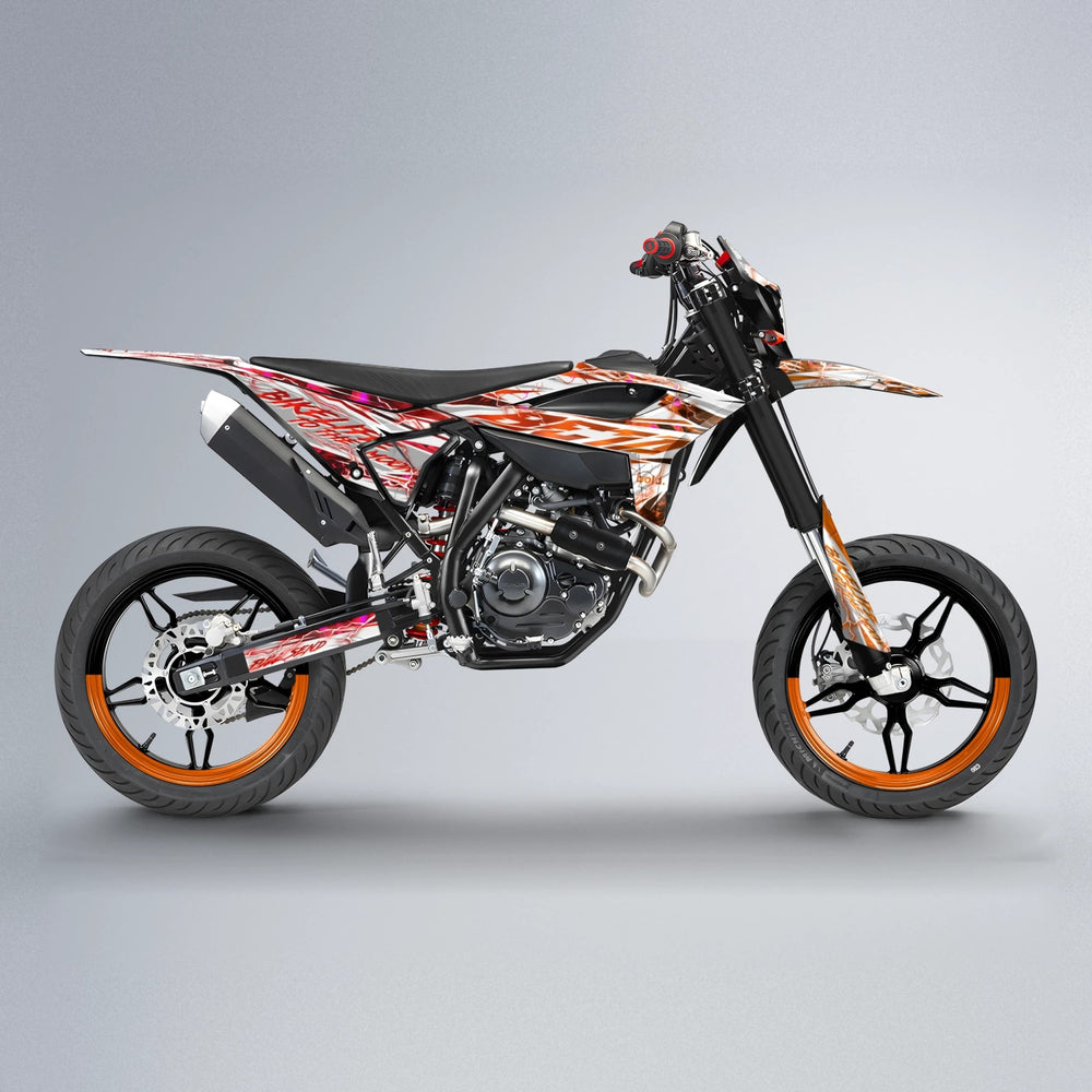 DIVINE Beta supermoto graphics kit in Red & Orange