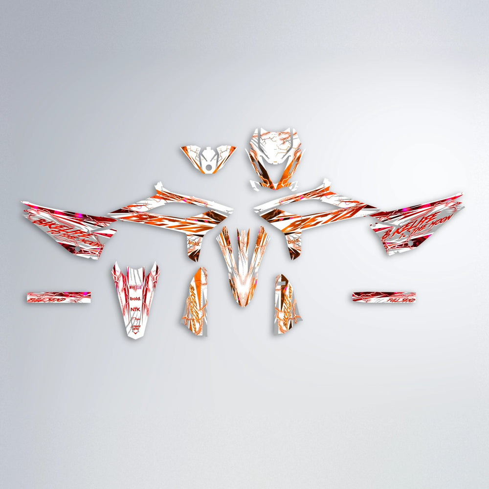 DIVINE Beta graphics kit parts layout in Red & Orange