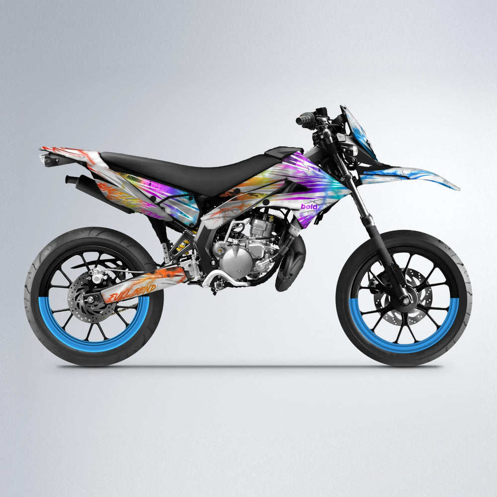DIVINE Derbi Senda supermoto graphics kit in Sunset Fade